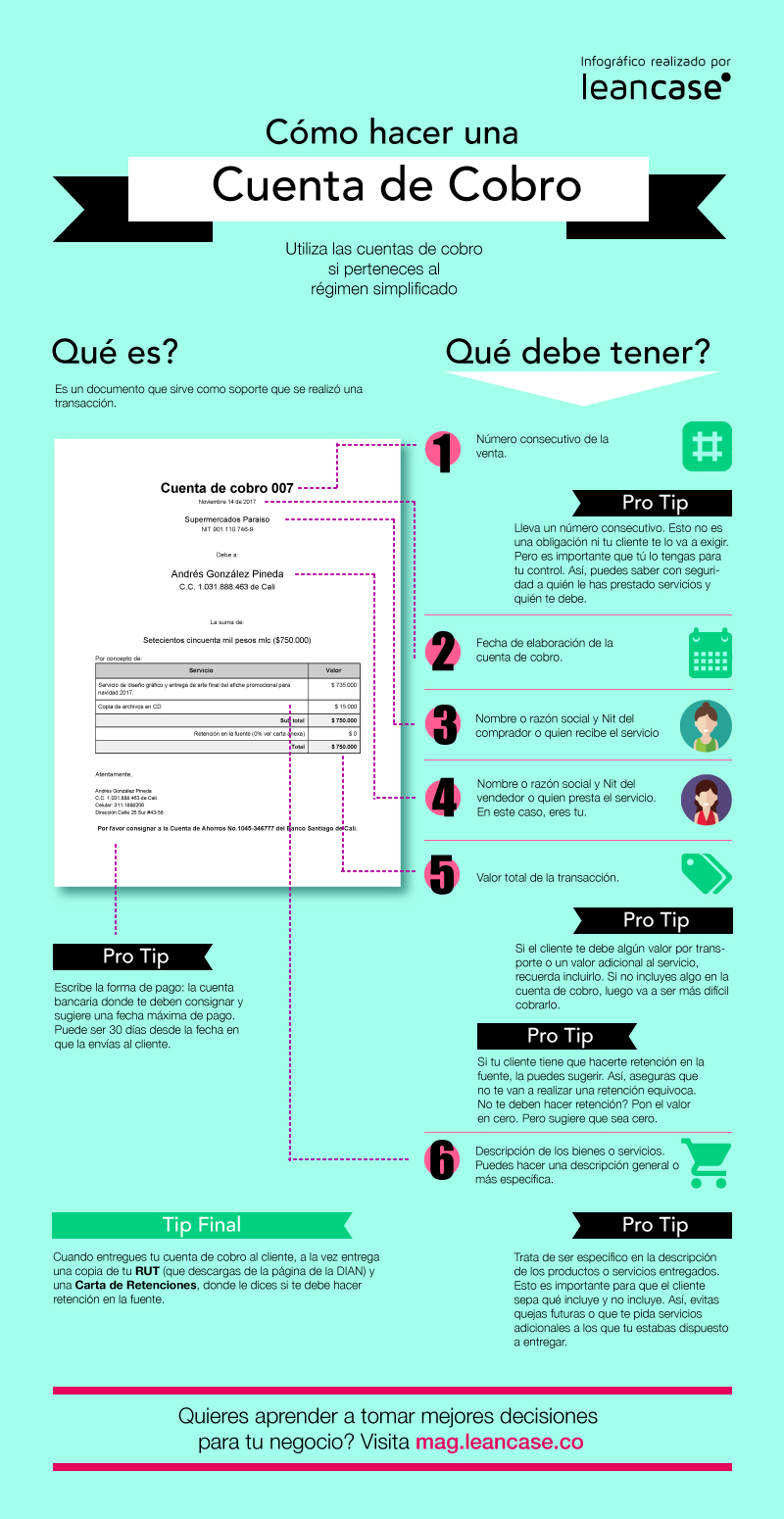 Aprende cómo hacer una cuenta de cobro para tu emprendimiento